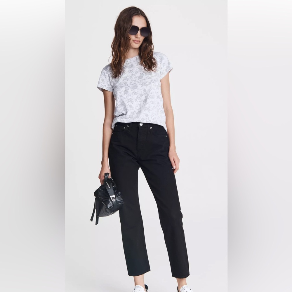 Rag & Bone Maya High-Rise Slim Ankle Jean (Size; 24) (Color: Black)